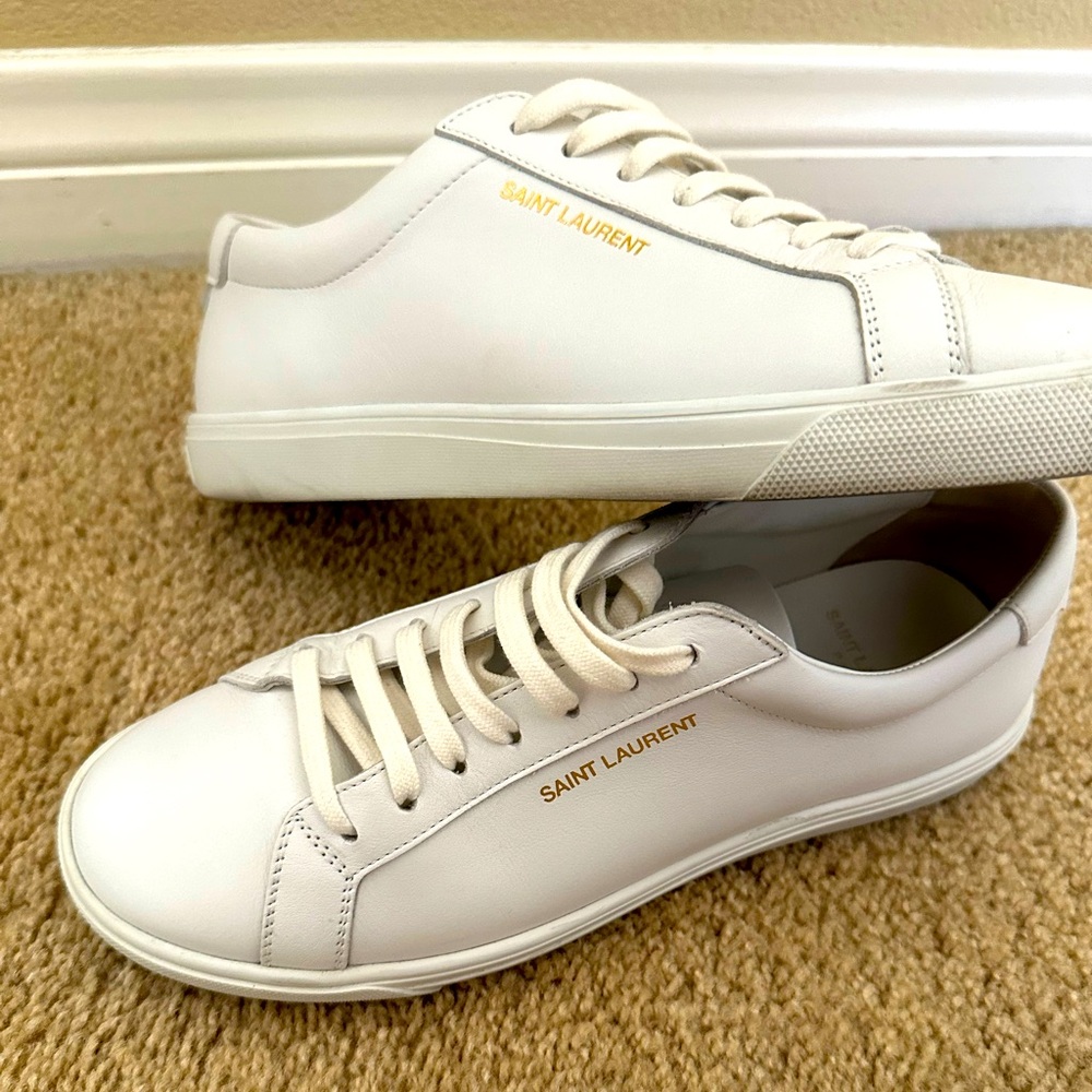 Saint Laurent white low top sneakers